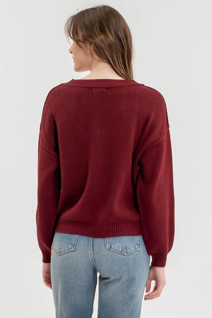 Exposed Seam Pullover Sweater