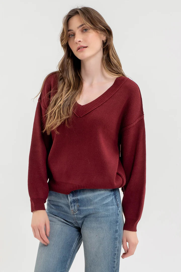 Exposed Seam Pullover Sweater