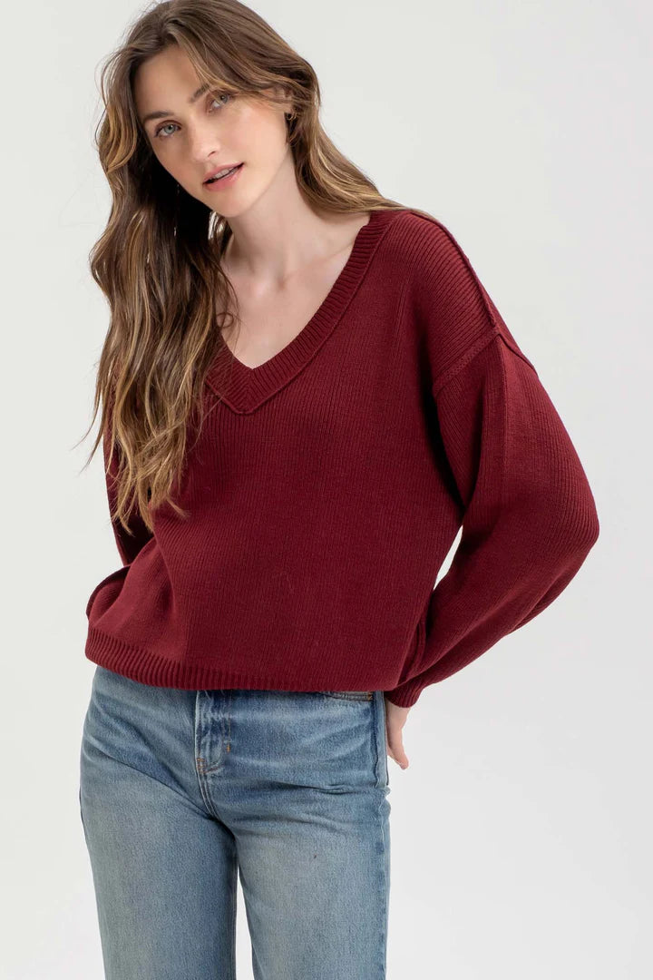 Exposed Seam Pullover Sweater