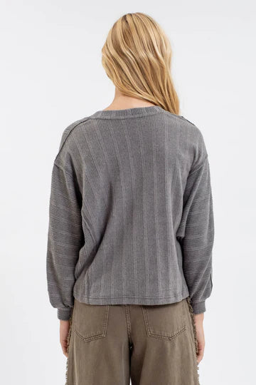 V Neck Ribbed Sweater