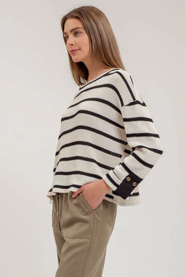 RELAXED 3/4 KNIT TOP