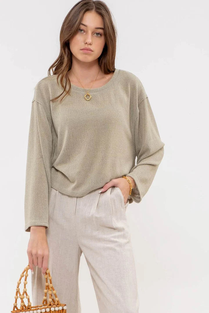 SOLID RELAXED RAW EDGE TOP