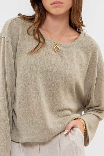 SOLID RELAXED RAW EDGE TOP