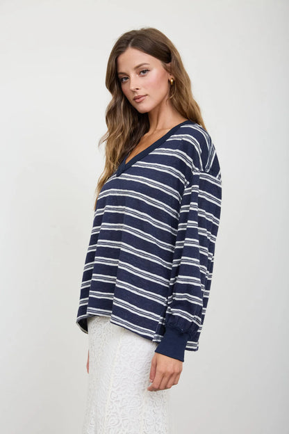 Stripe V-Neck Knit