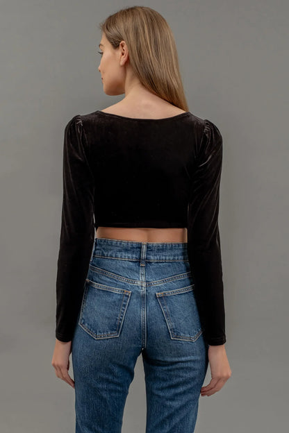 Velvet Square Neck Crop