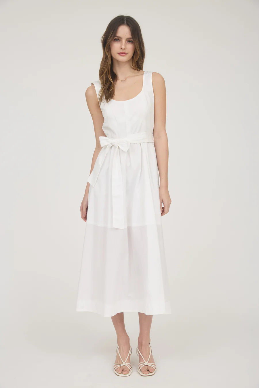 TIE A-LINE MIDI DRESS
