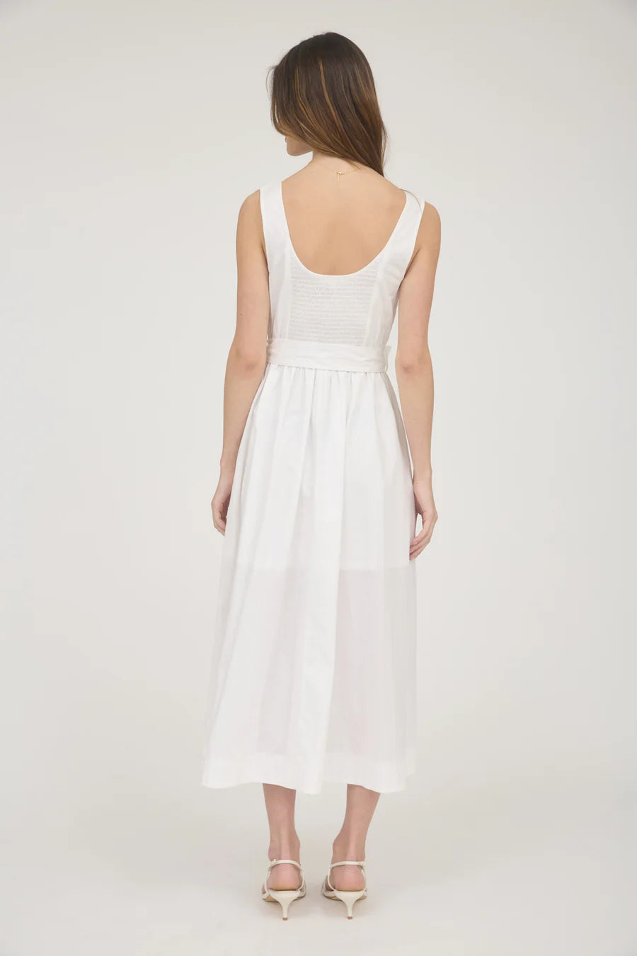 TIE A-LINE MIDI DRESS