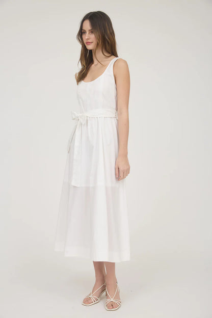 TIE A-LINE MIDI DRESS