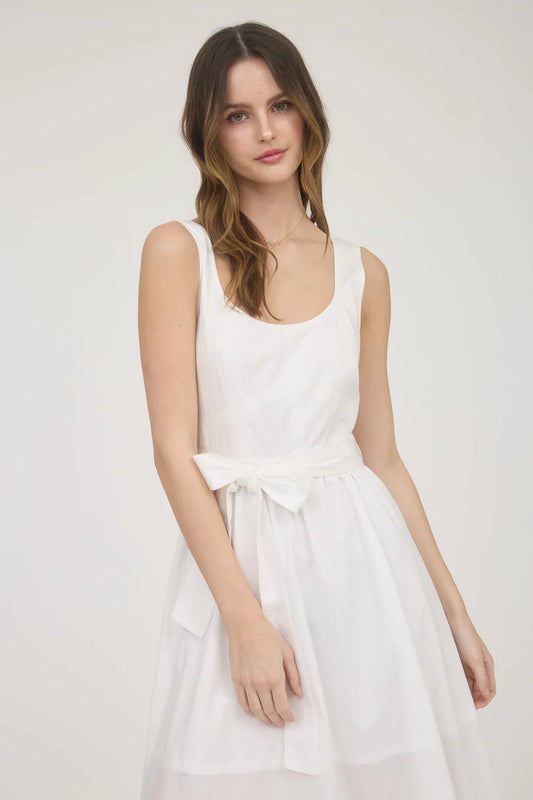 TIE A-LINE MIDI DRESS