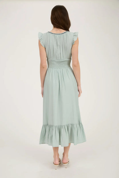 RIBBON TIE MIDI DRESS