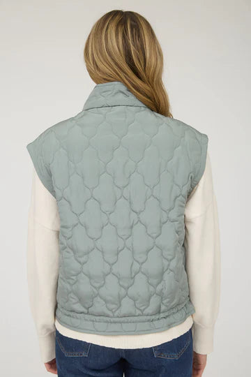 TIE QUILTED PUFFER VEST