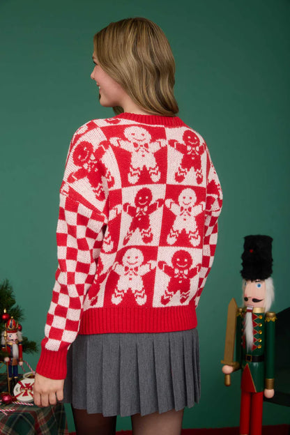 CHECKERED GINGERBREAD SWEATER