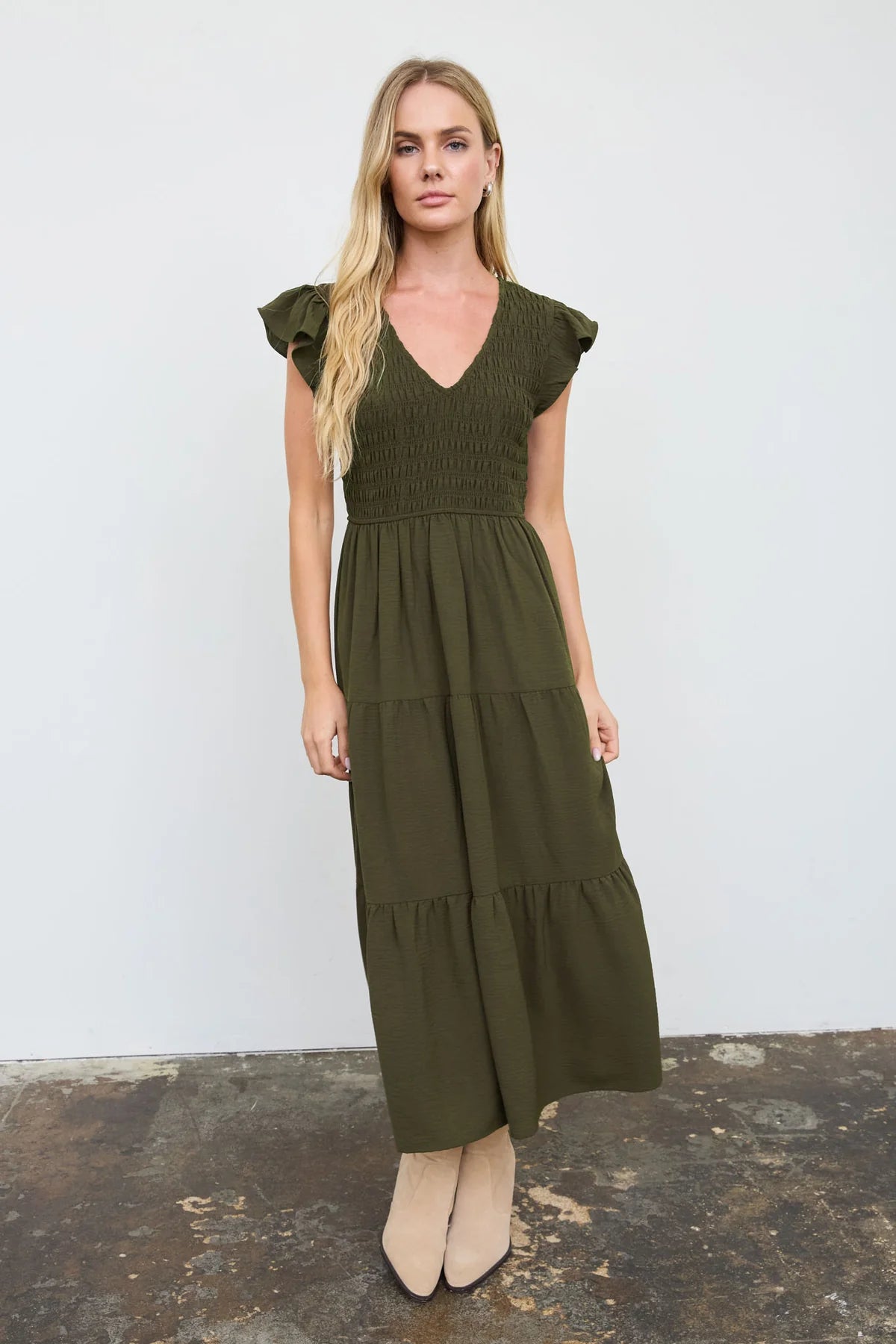 Flowy Smocked Midi
