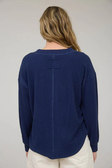 RIBBED HENLEY TOP