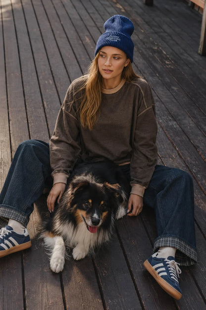 Contrast Crush Knit Top
