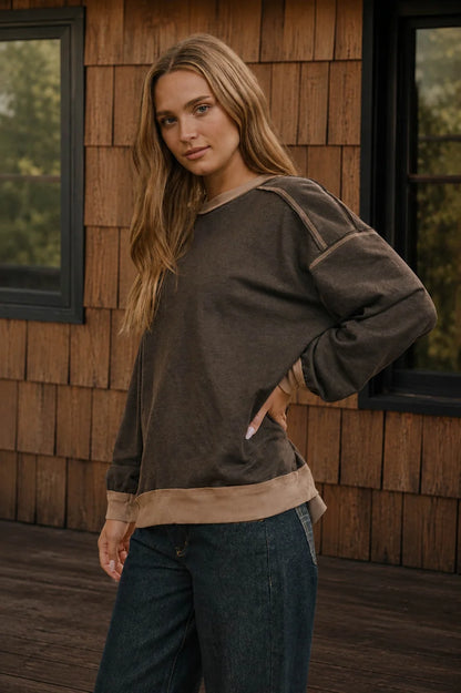 Contrast Crush Knit Top