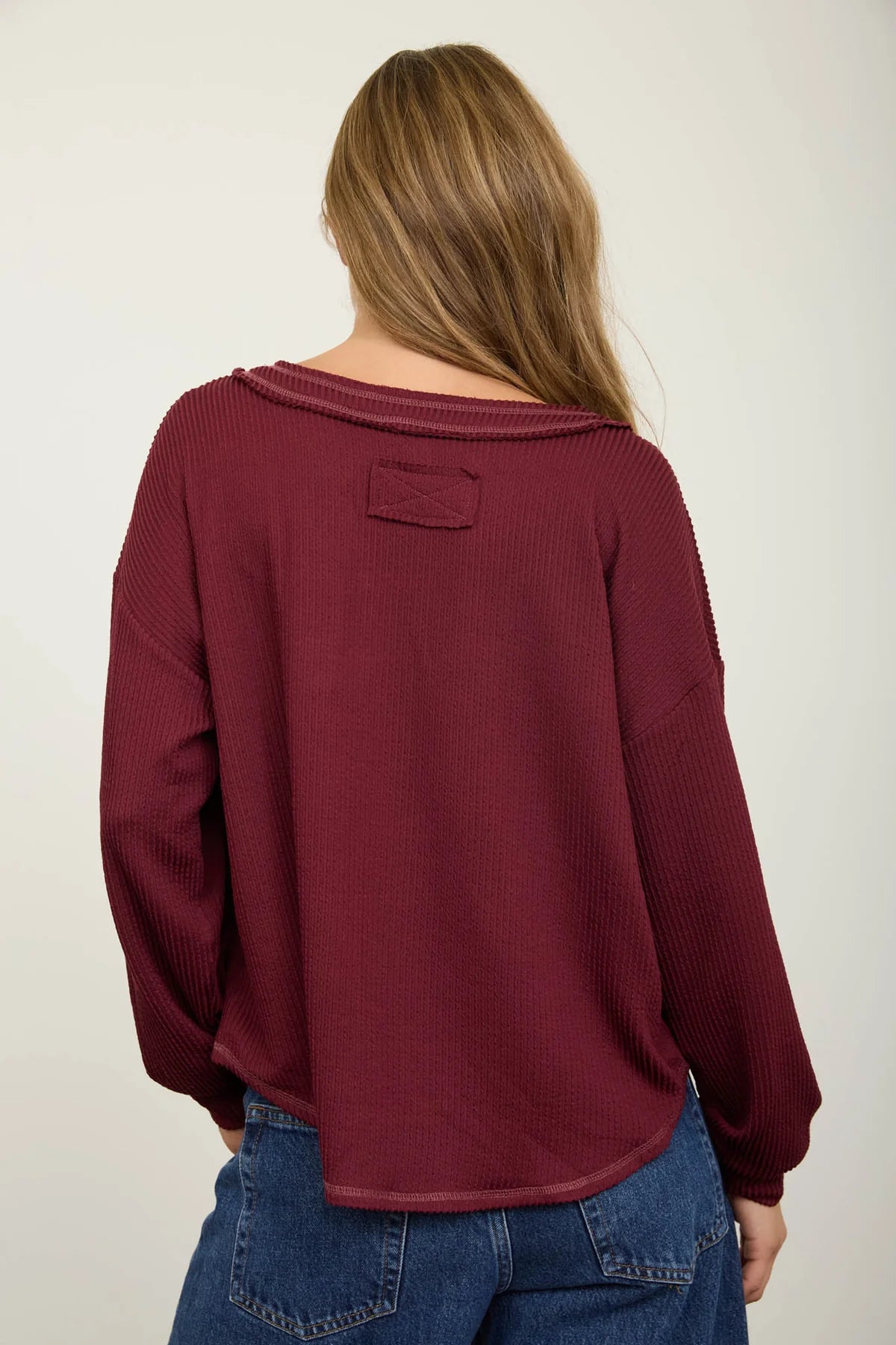 Relaxed Knit V-Neck