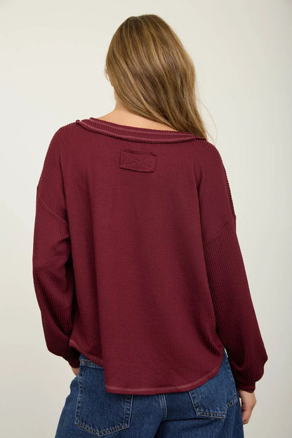 Relaxed Knit V-Neck