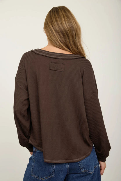 Relaxed Knit V-Neck