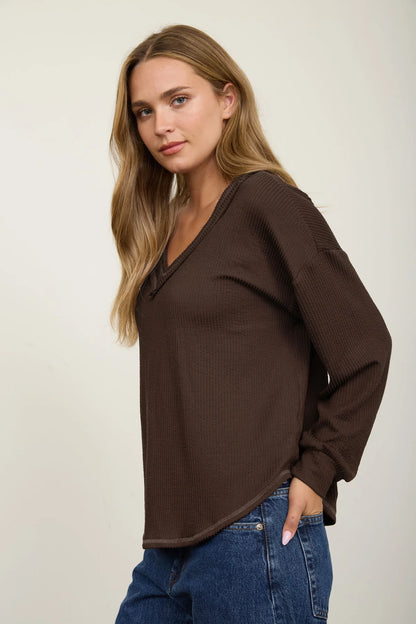 Relaxed Knit V-Neck