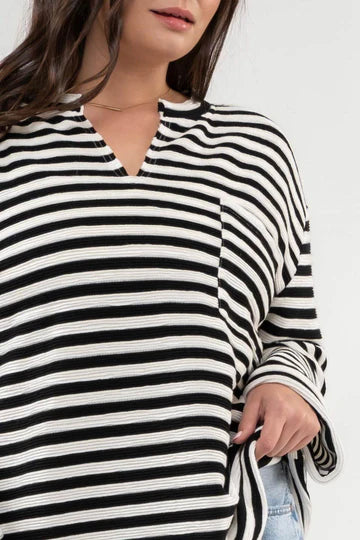 STRIPE BACK BUTTON TOP