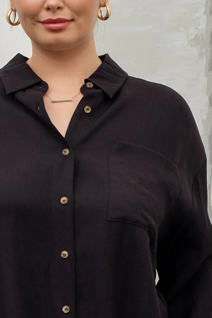 SHEER TEXTURED BUTTON DOWN