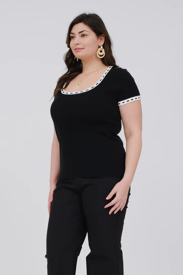 TRIM DETAIL SWEATER TOP