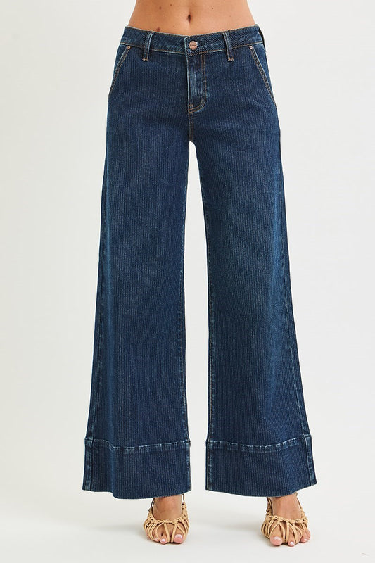RISEN WIDE HEM JEANS