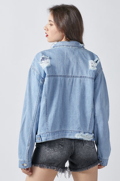RISEN DISTRESSED JEAN JACKET