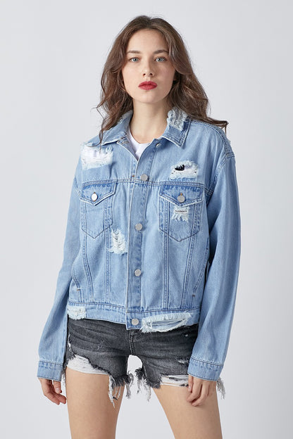 RISEN DISTRESSED JEAN JACKET
