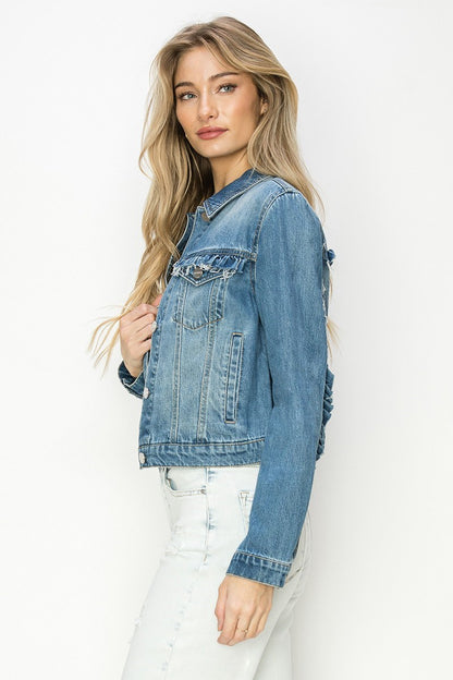 RUFFLE DENIM JACKET