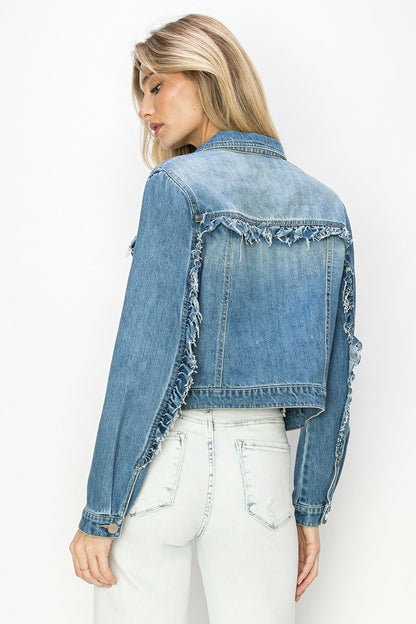 RUFFLE DENIM JACKET