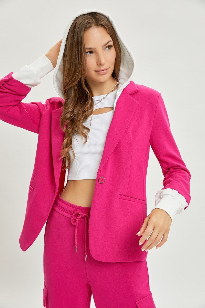RISEN Fuchsia Blazer Hoodie