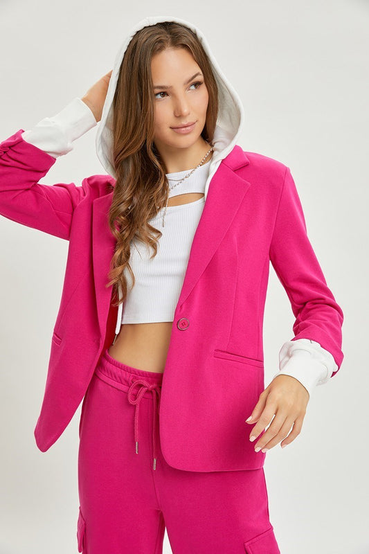 RISEN Fuchsia Blazer Hoodie