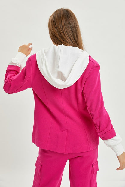 RISEN Fuchsia Blazer Hoodie