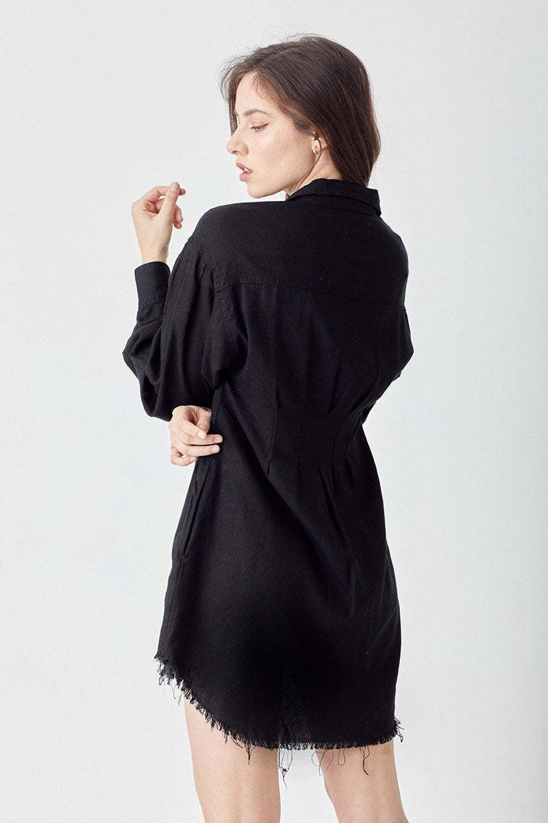 RISEN SHIRRING SLEEVE DRESS