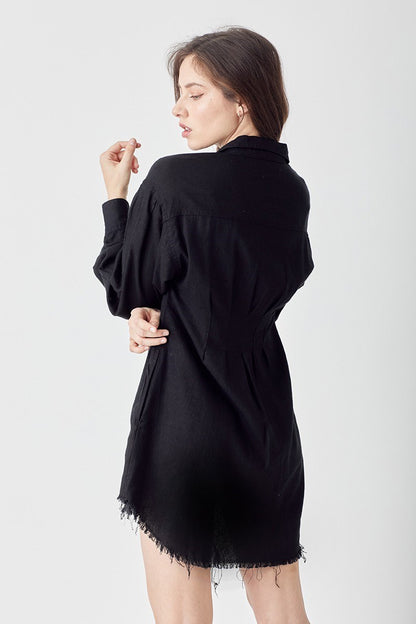 RISEN SHIRRING SLEEVE DRESS