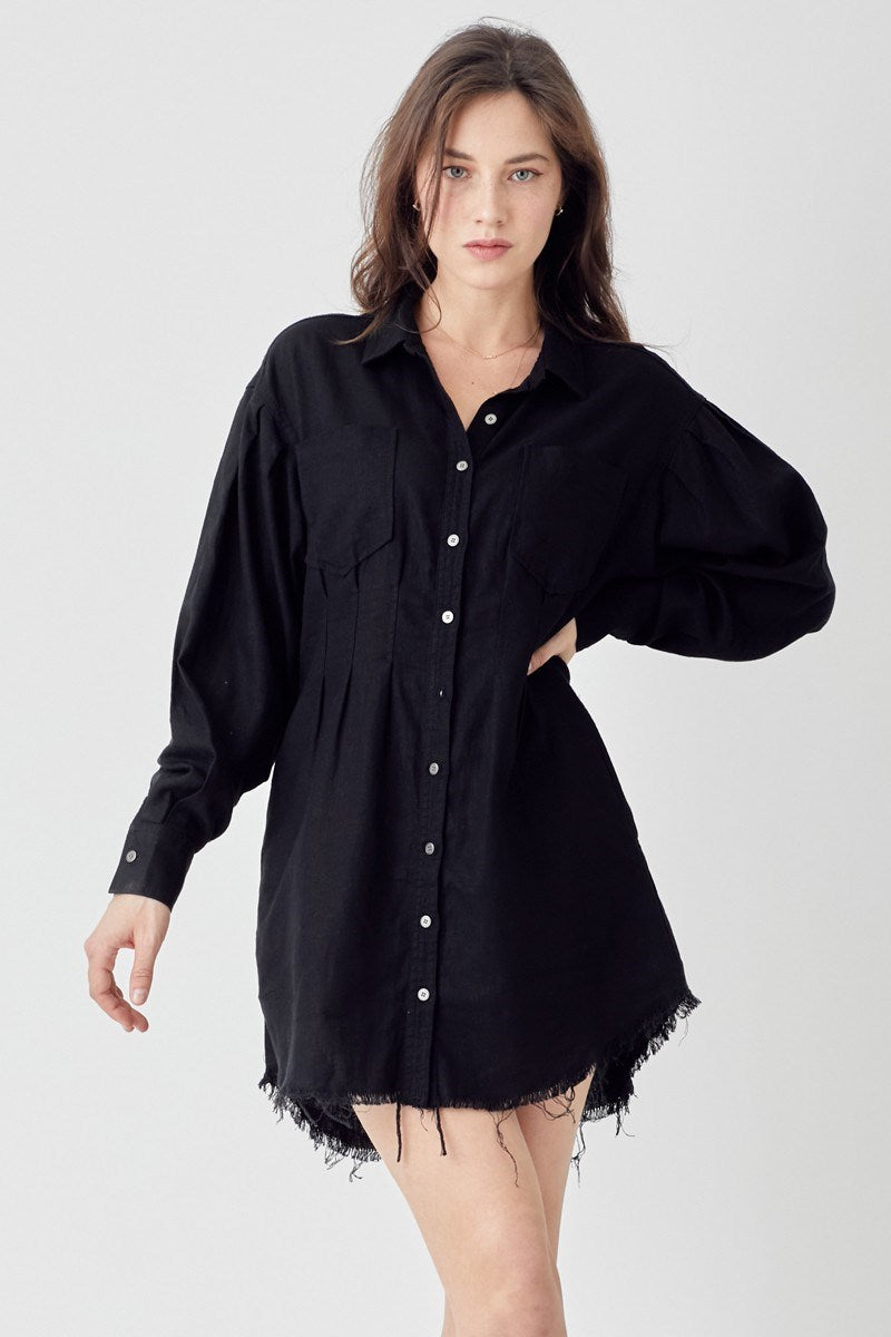 RISEN SHIRRING SLEEVE DRESS