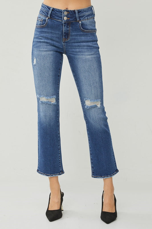 RISEN STRAIGHT JEANS-HIGH