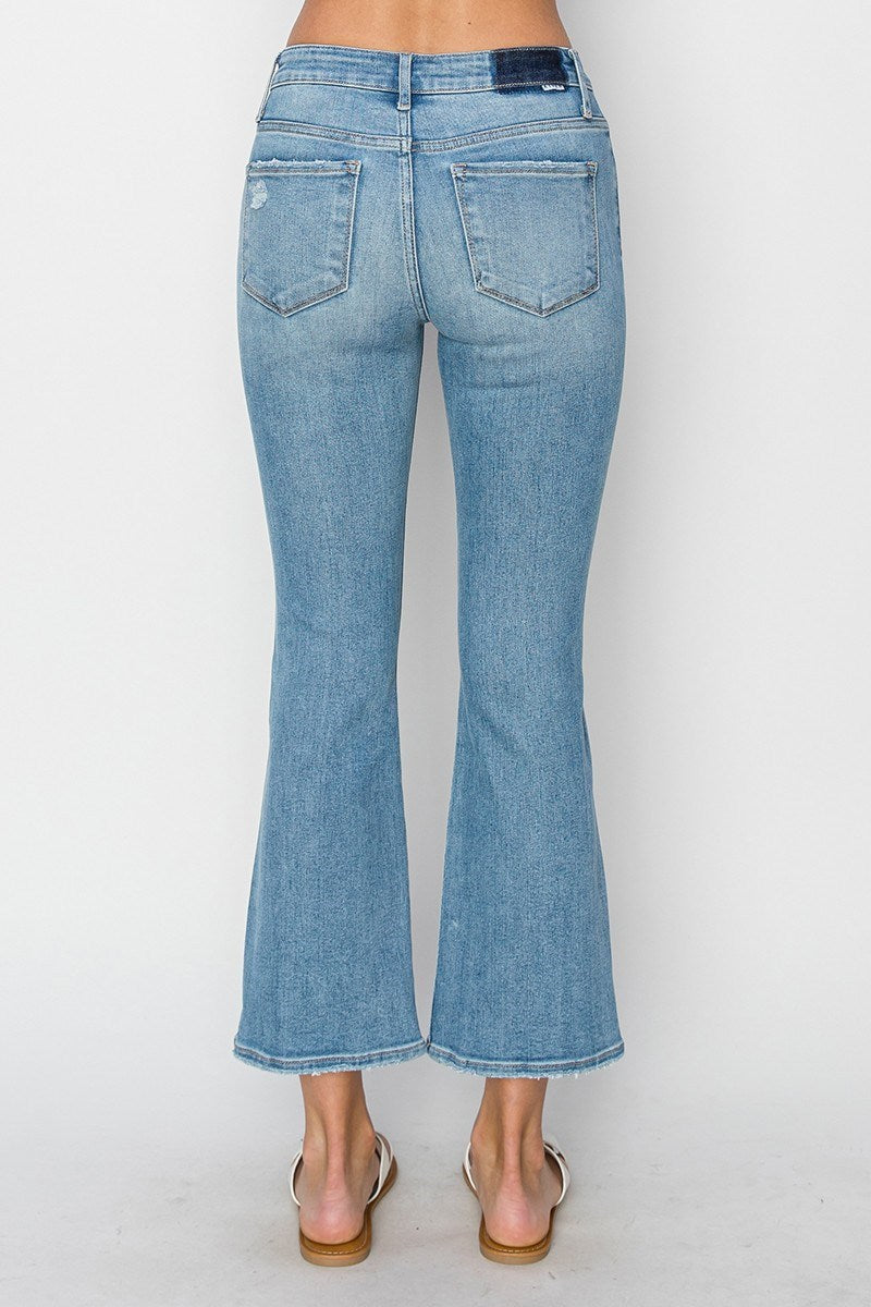 RISEN BUTTON CROPPED FLARE-MID