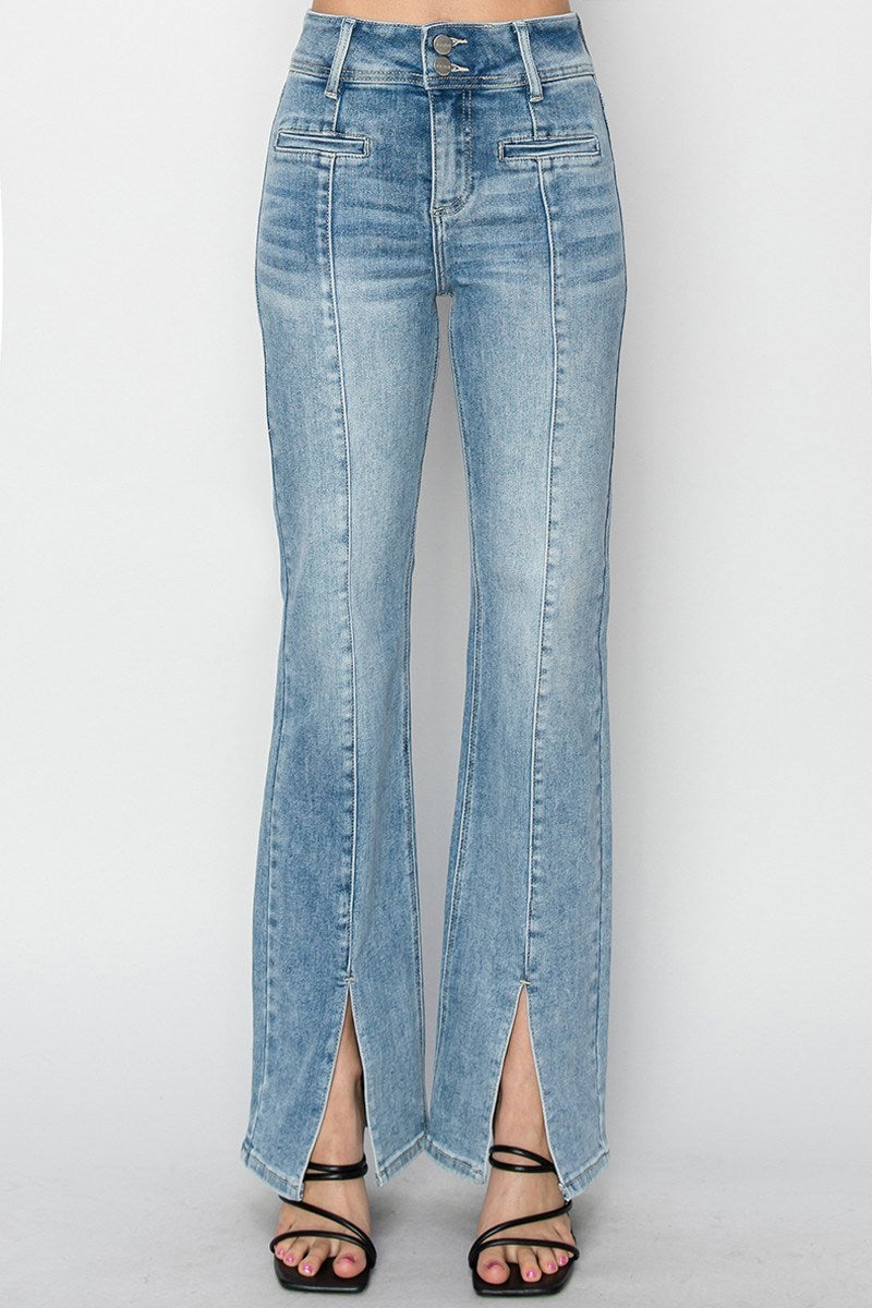 RISEN STRAIGHT OPEN SLIT JEANS