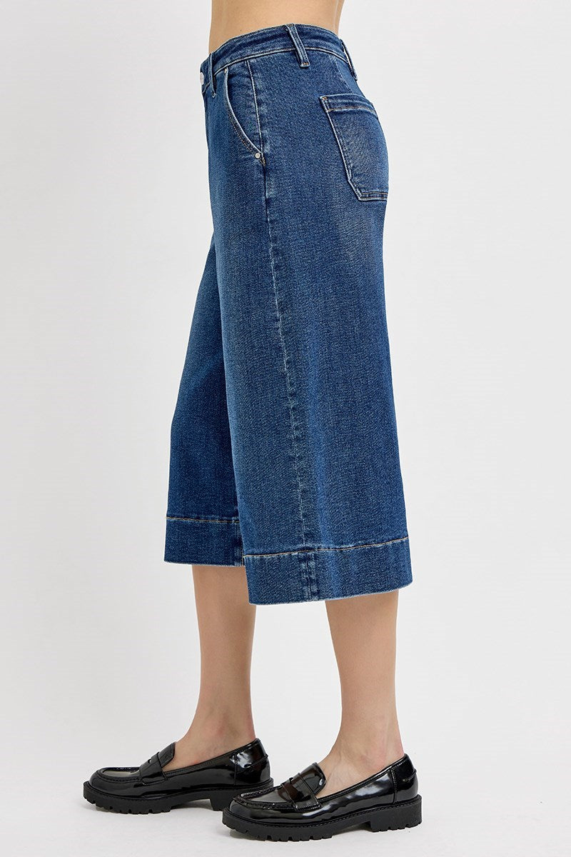 Risen Wide Culotte Jeans