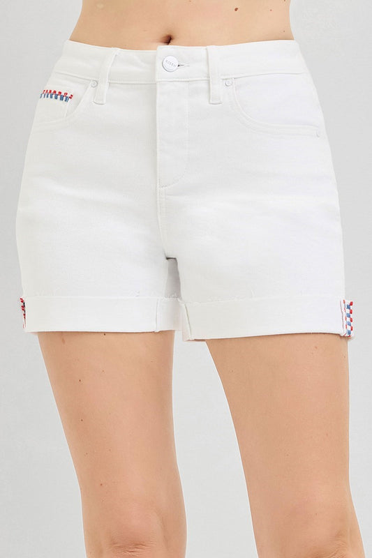RISEN EMBROIDERED SHORTS-HIGH