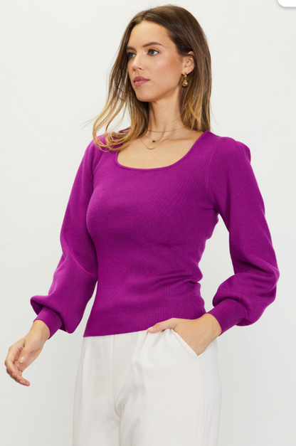 SQUARE NECK SWEATER