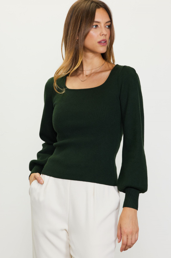 SQUARE NECK SWEATER