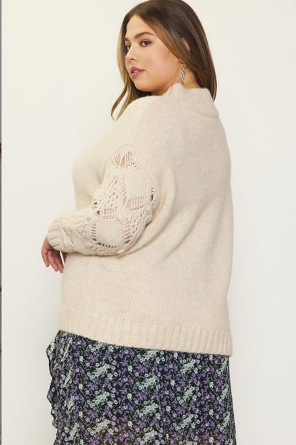 CROCHET SLEEVE SWEATER