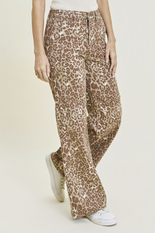 Judy Blue Wide Winter Leopard