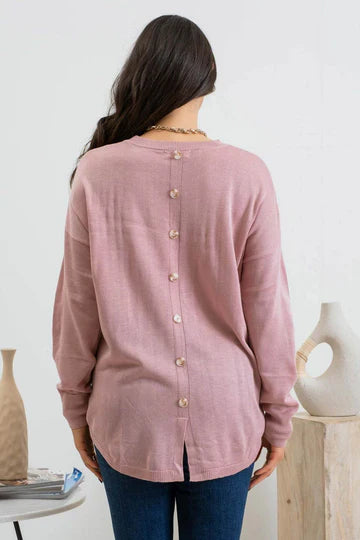 BACK BUTTON SWEATER