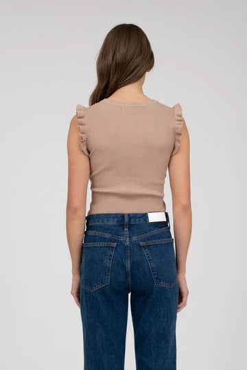 RUFFLE TRIM SWEATER