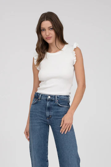 RUFFLE TRIM SWEATER